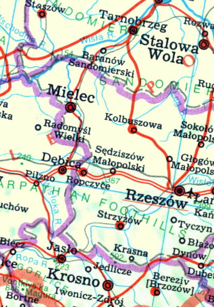 Image from entry Wisloka River Map in the Internet Encyclopedia of Ukraine